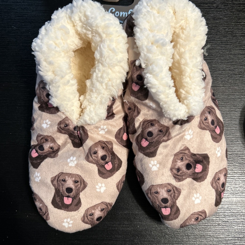 Comfies Slippers Non Slip‎ Comfies Dog Design One Size Labrador Light Tan 1260